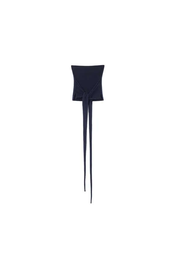 REFINED CASHMERE WRAP TUBE TOP [NAVY]