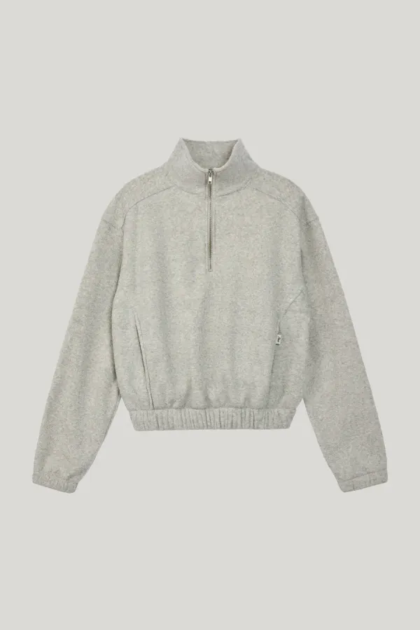 [Restock] (terry)fleece half zip-up_w/melange
