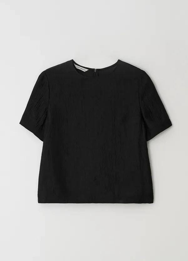 [9차] CRACK HALF SLEEVES BLOUSE_BLACK