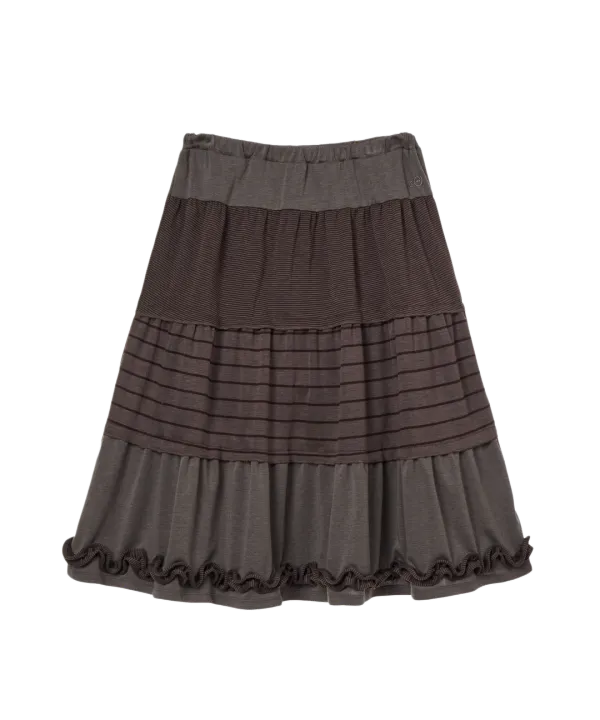 TIERED FRILL SKIRT [PURPLE]