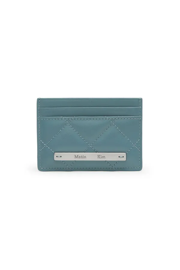 PUFF QUILT CARD WALLET IN BLUE