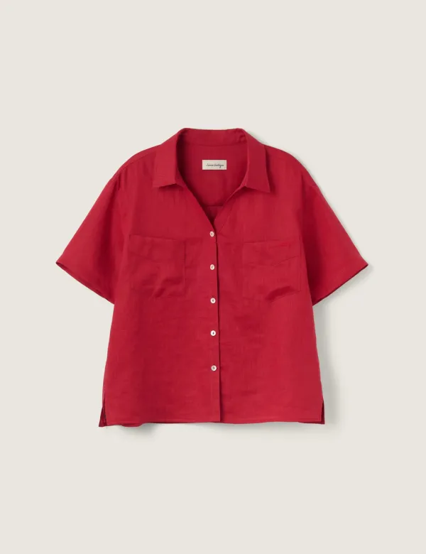 Belle Linen Shirt (Red)