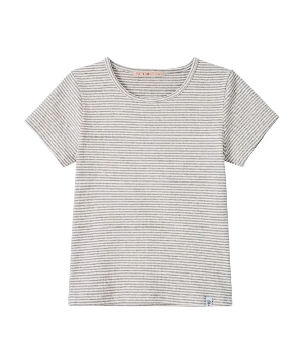Essential Golgi Half Tee-Stripe Grey