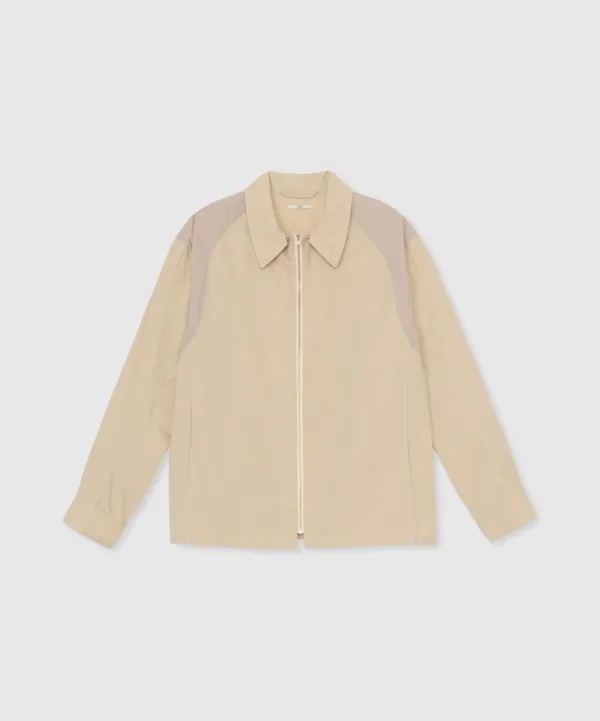 Panel shirt jacket (Beige)