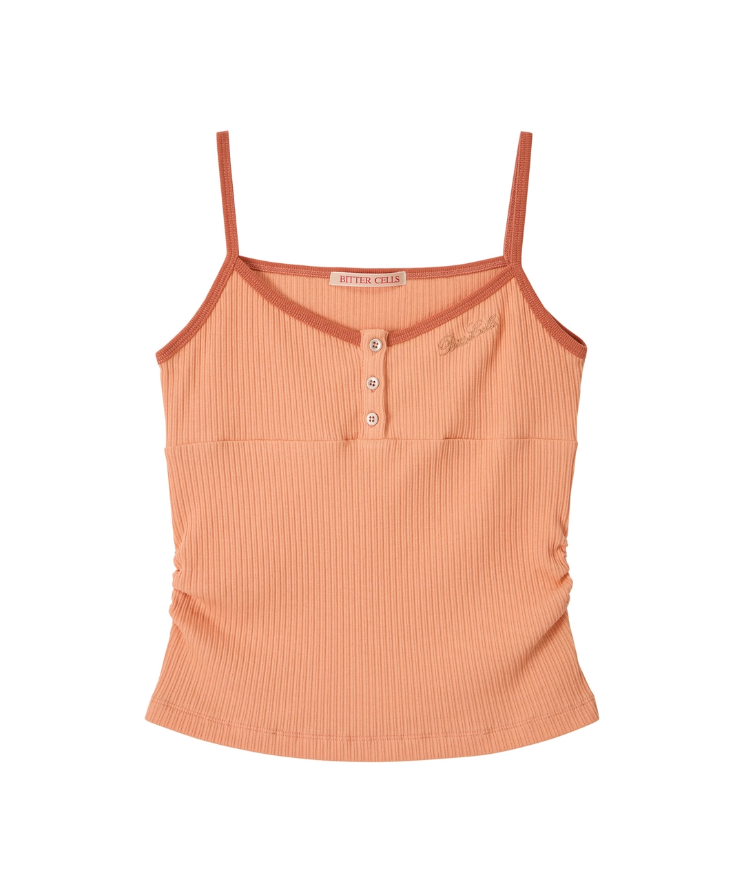 비터셀즈 V Neck Shirring Sleeveless-Orange 상품 이미지 1