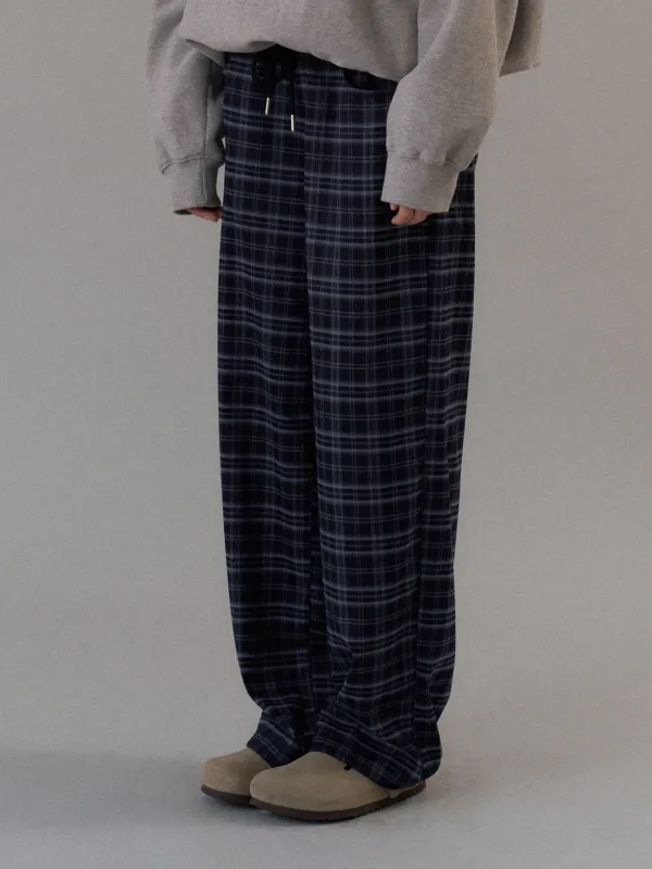 comfy check pants (navy)