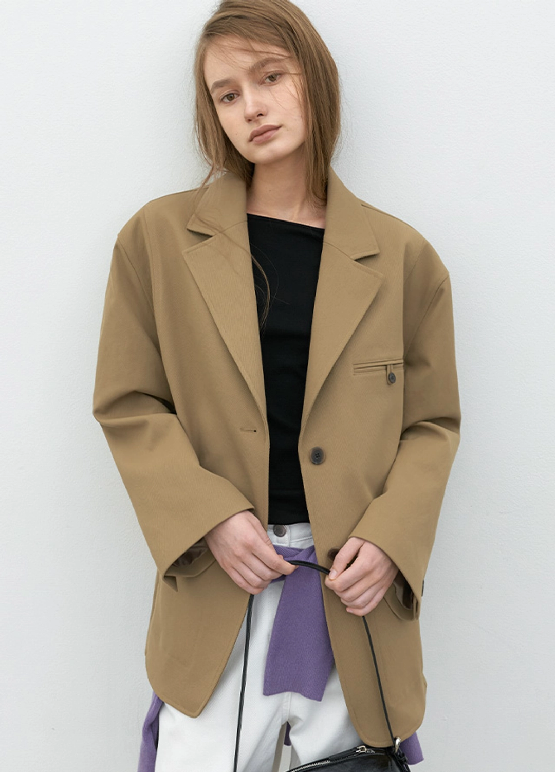 아뜰리에 나인 (JK-3074)BOYFRIEND FIT TWILL STITCH JACKET 상품 이미지 2