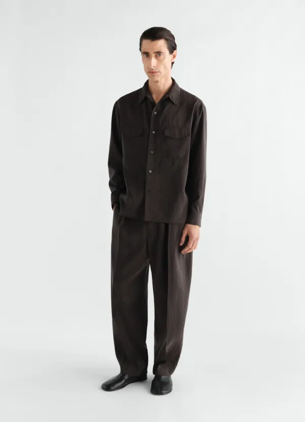 BELTED RELAXED PANTS IN DRY SILK