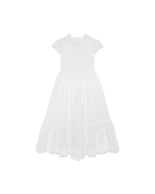 Ruffle Smocking Dress [WHITE]