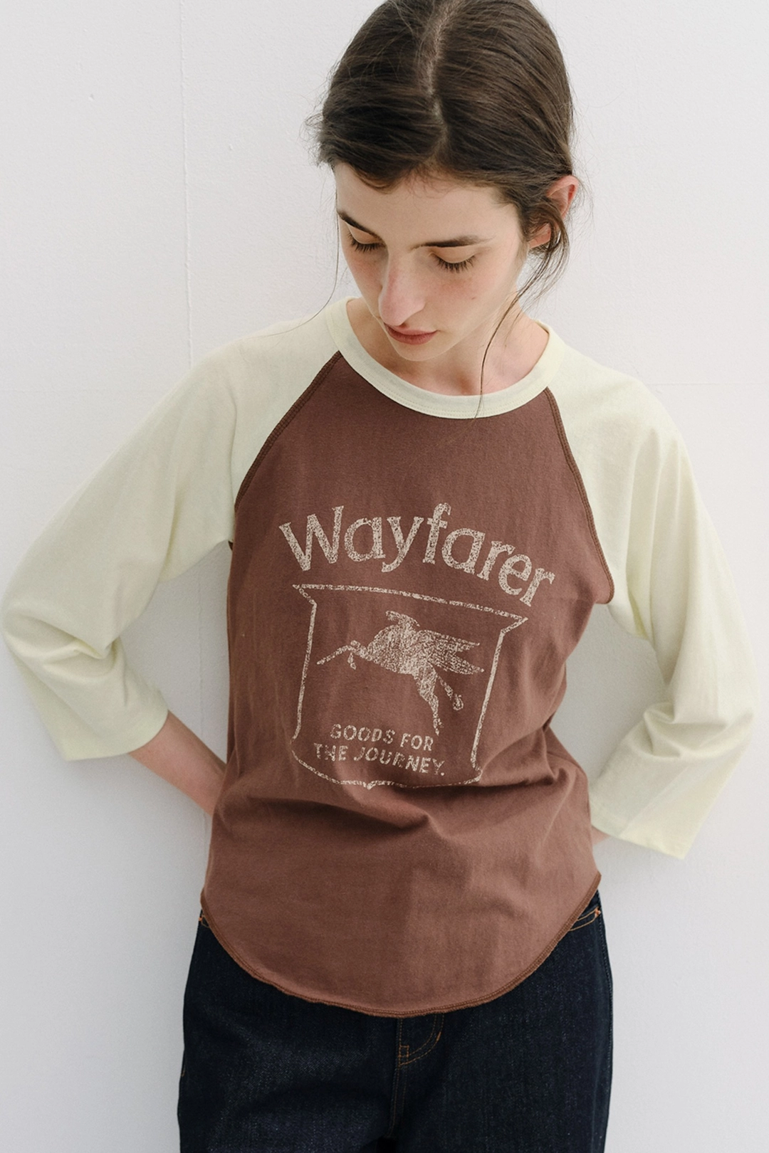 블랭크공삼 vintage graphic raglan t-shirt (vintage brown) 상품 이미지 2