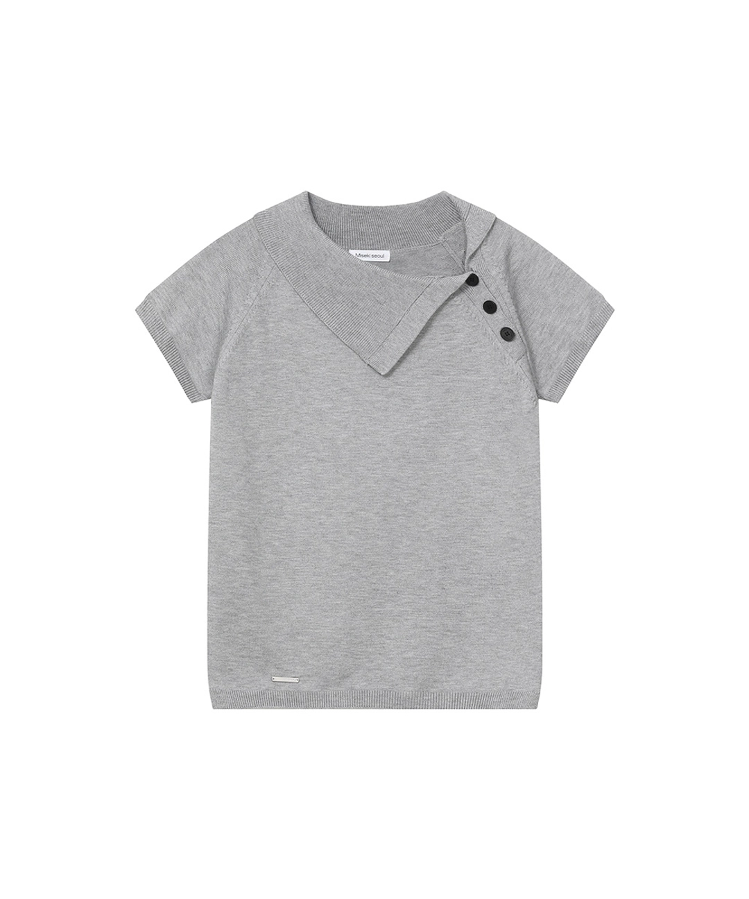 미세키서울 Button flip knit top GREY 상품 이미지 1