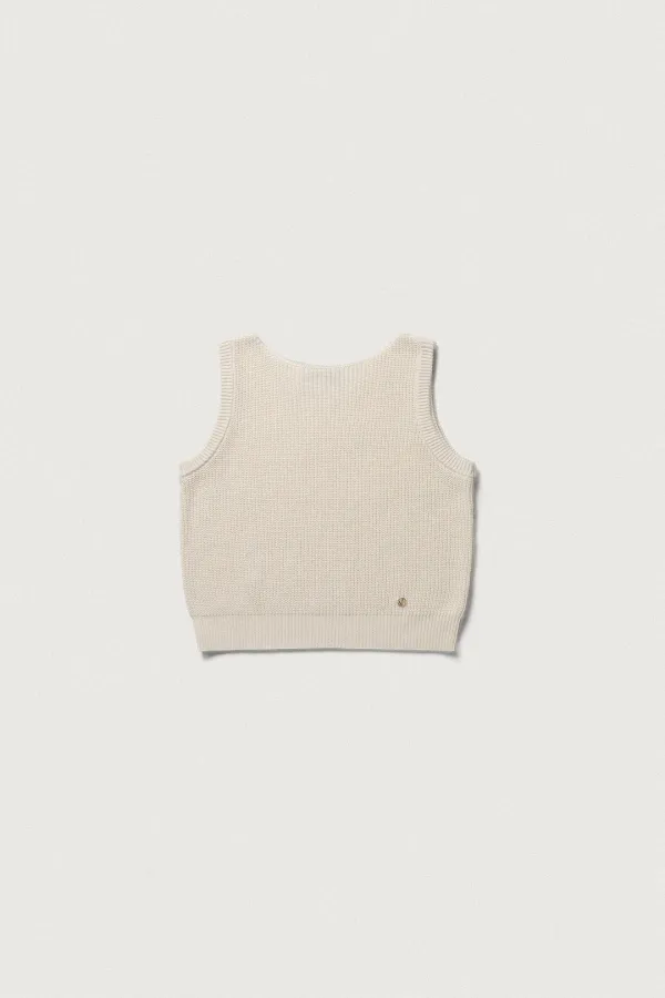 PAPER LINEN SLEEVELESS IVORY