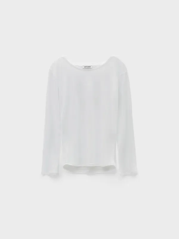 Sheer Long Sleeve T-Shirt_White