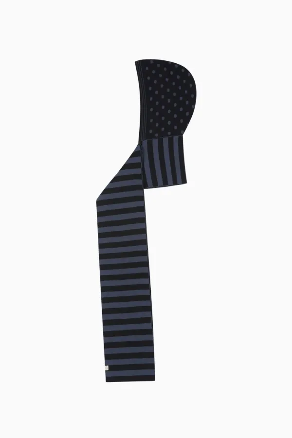 DOT HOODED MUFFLER, NAVY