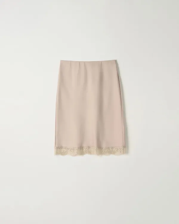 [4th] Lace Slip Skirt [MOCHA BEIGE]