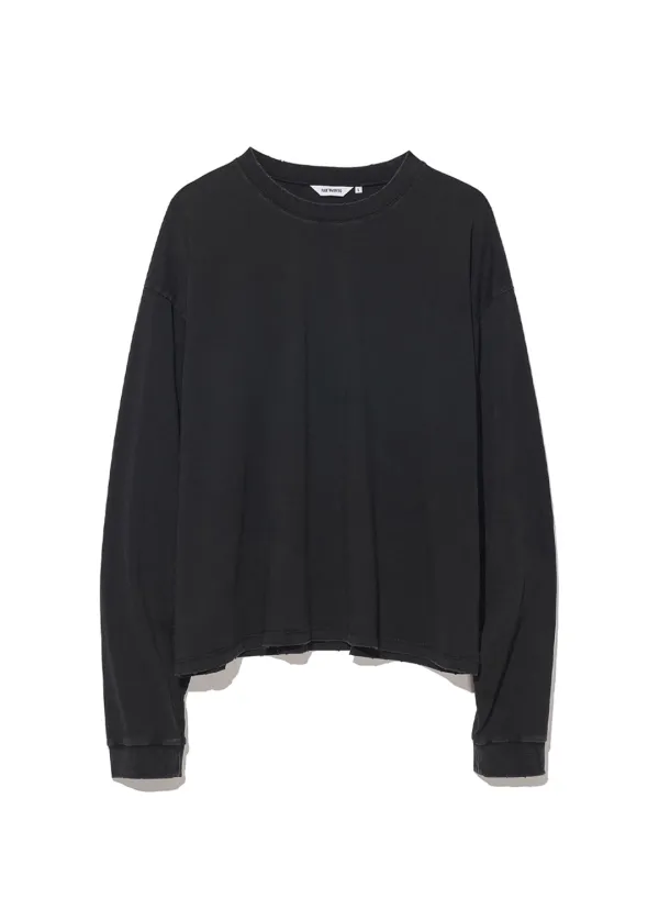 VTG Washed Crop Long Sleeve_Black