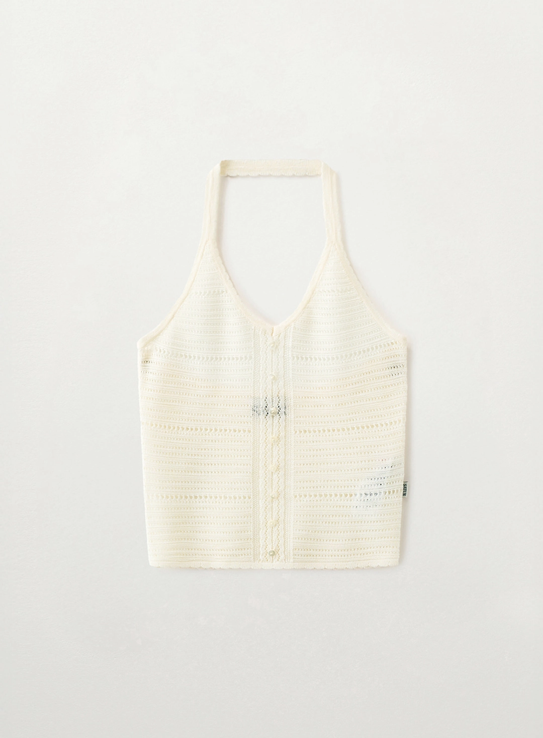 세터 (W) Crochet Halter Neck Knit Bustier - Cream 상품 이미지 1