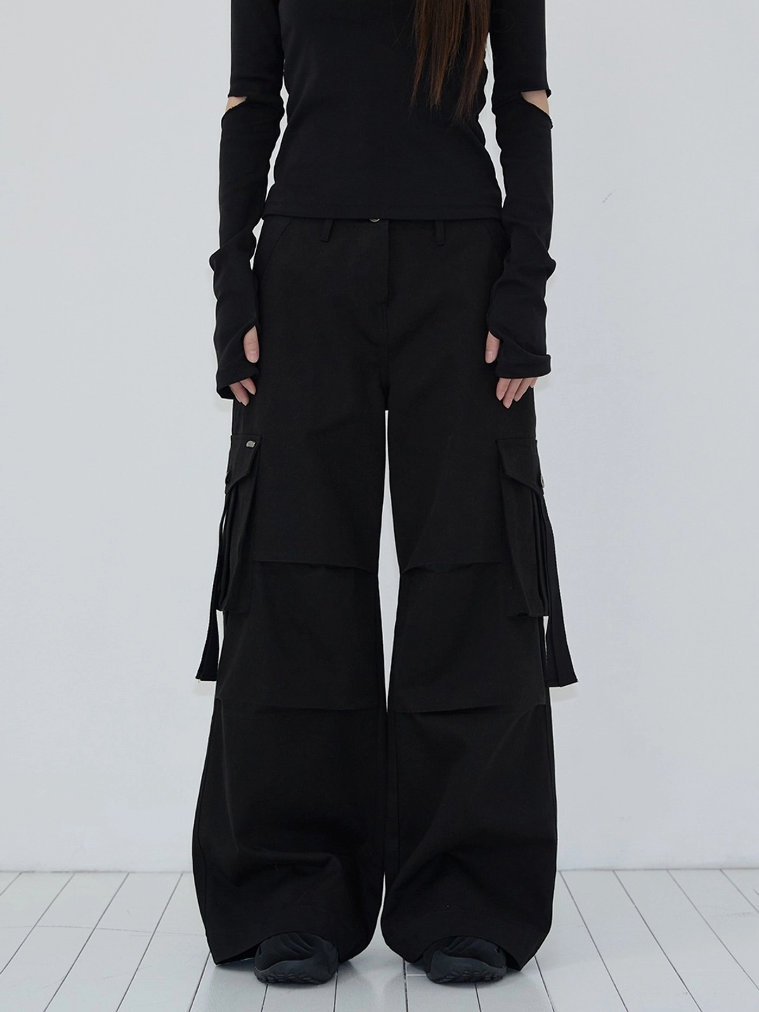 이네기 Archive Strap Cargo Pants (ver.2) (black) 상품 이미지 1