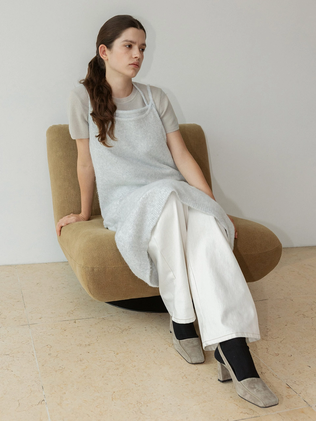 루에브르 Layered Knit Slip Dress SK5WO493_2color 상품 이미지 2