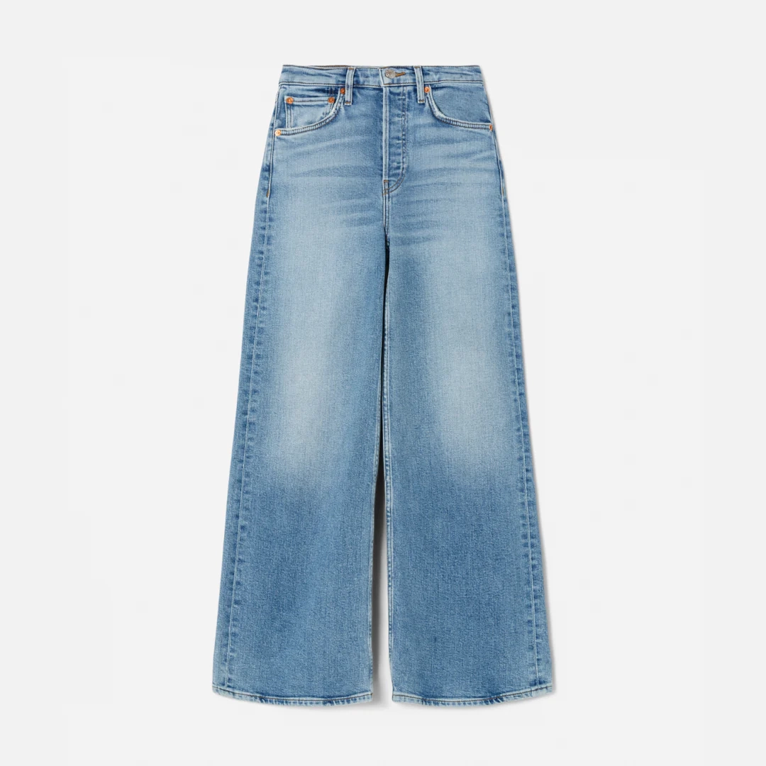 리던 Comfort Stretch High Rise Wide Leg Crop - Blazed Indigo 상품 이미지 1