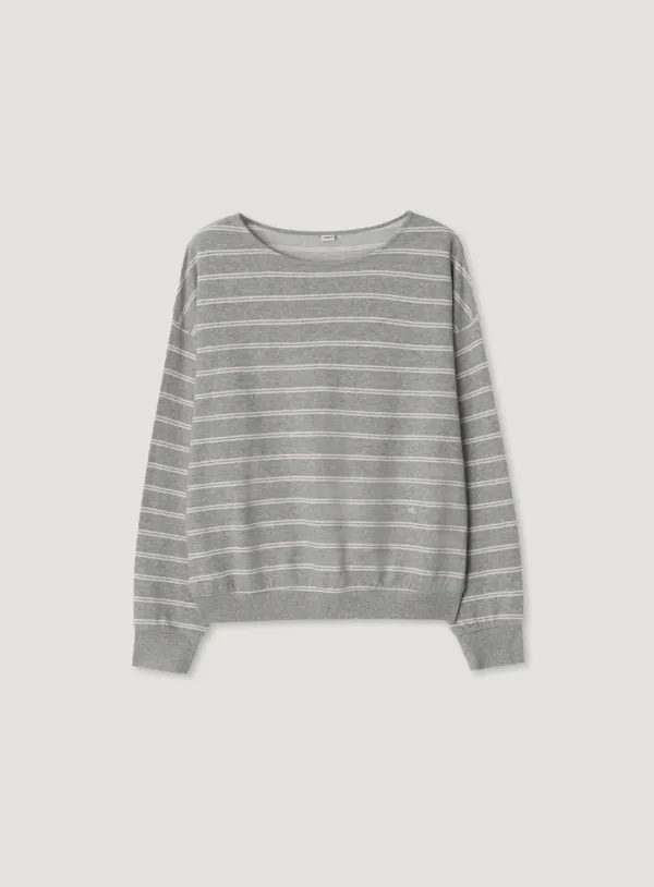 [ROUTINE] YEVA SWEATSHIRT_GREY STRIPE