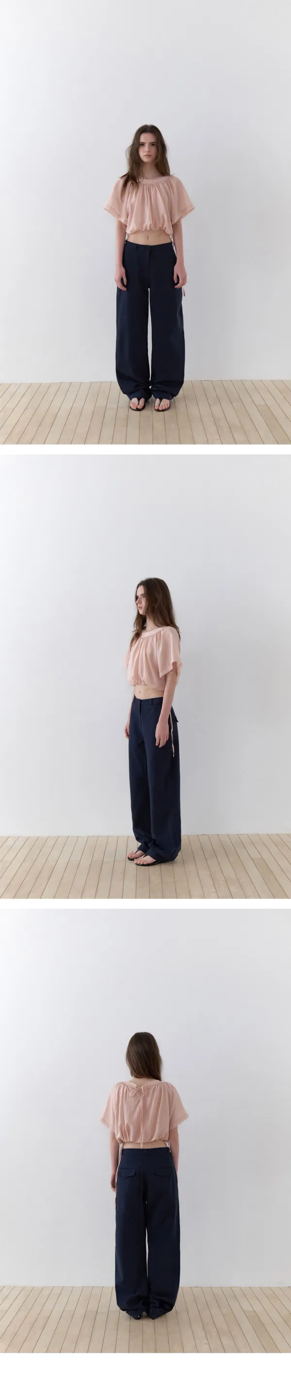 Gather blouse (Pink)