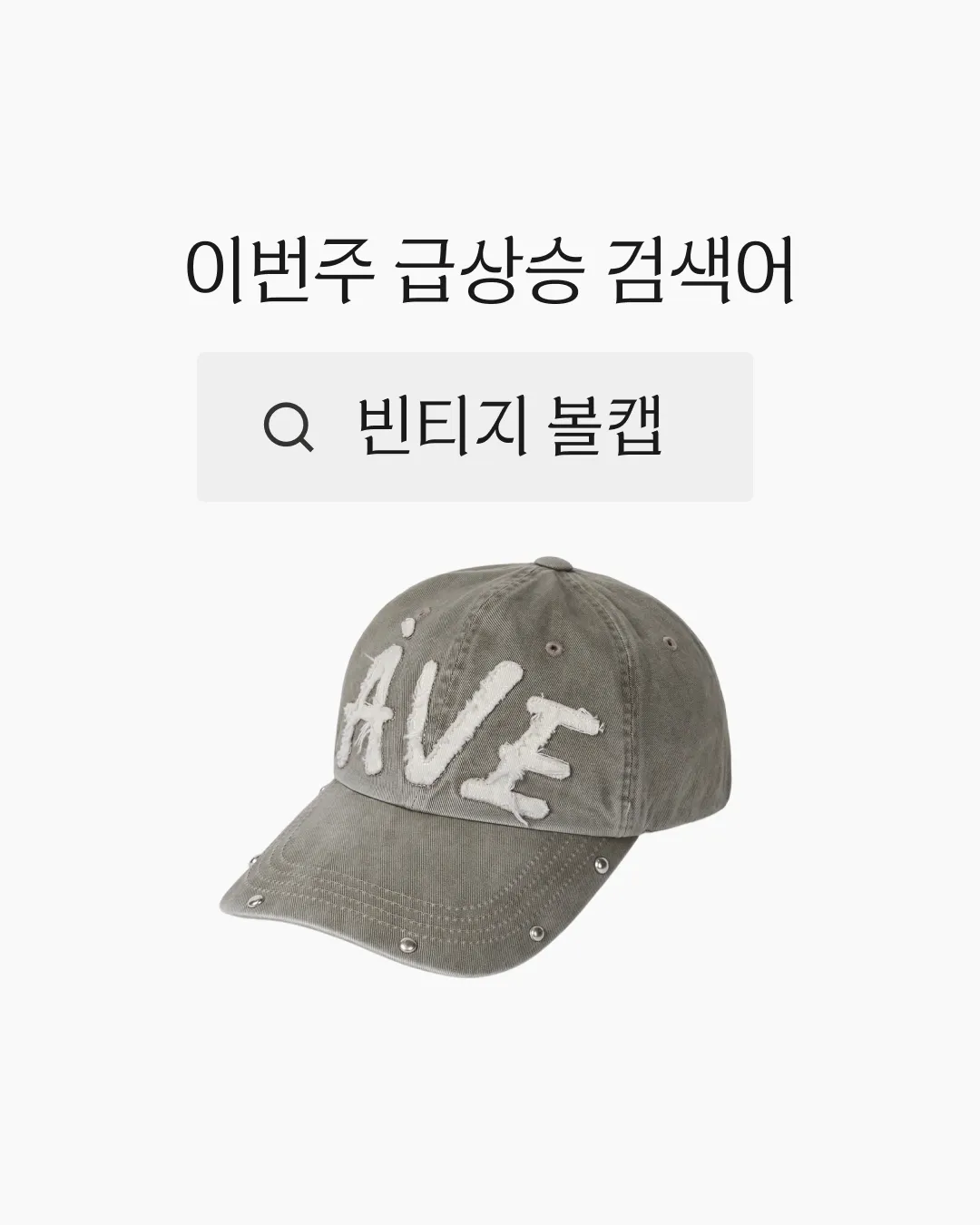 이번주 급상승 검색어 빈티지 볼캡 (5월 3주차 릿에서 가장 많이 검색된 트렌드)