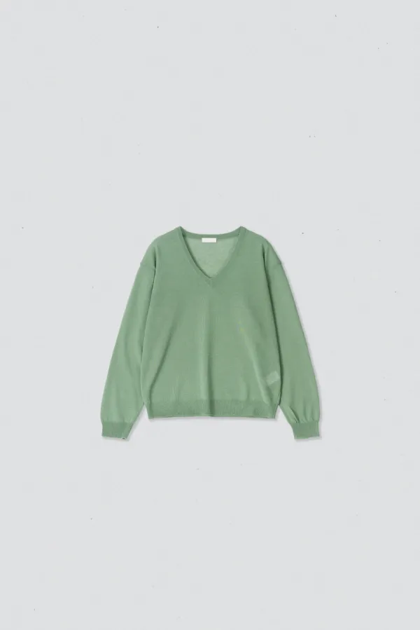 22642_Linen V-neck sweater  TW