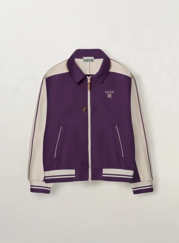 (W) Lawton Lining Collar Track Zip-up Jacket - Purple