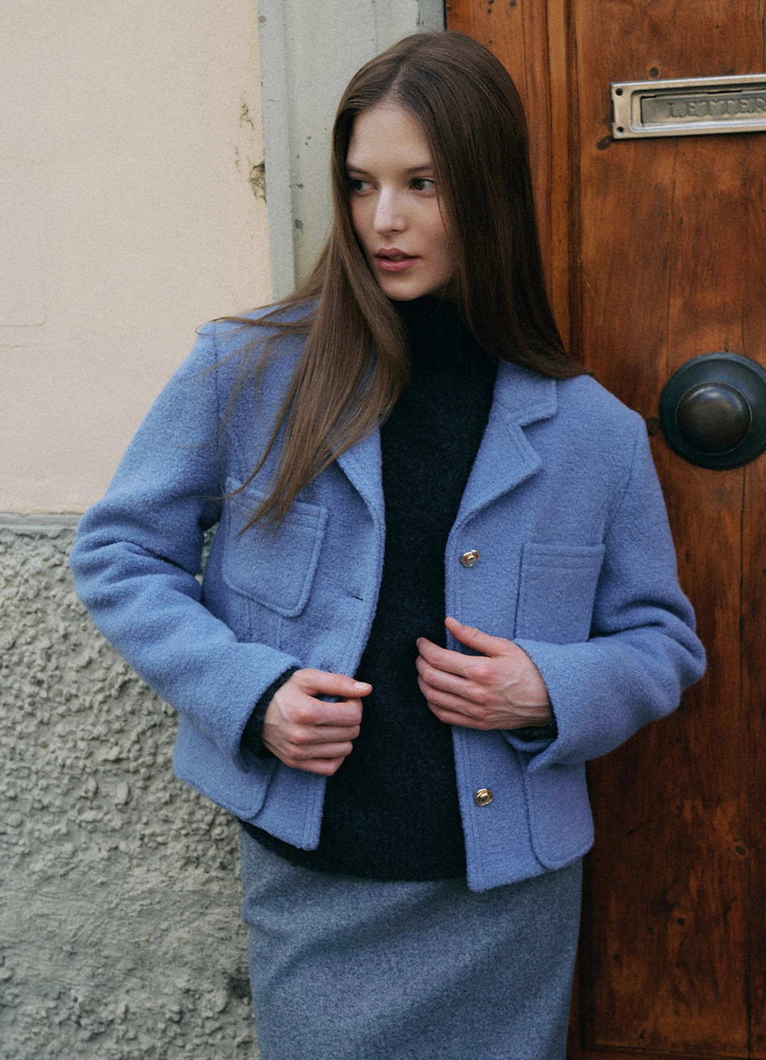 안젤로비안코 Velour Wool Tailored Jacket 상품 이미지 2