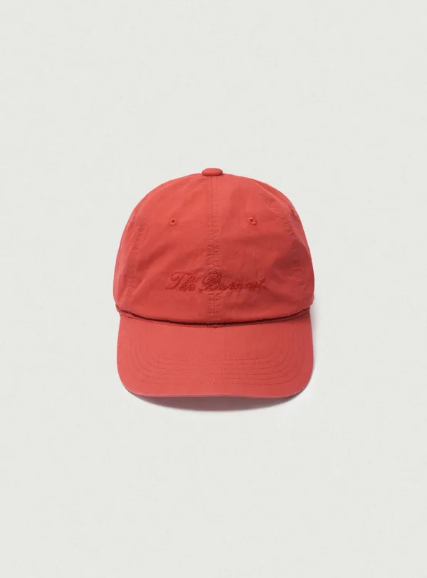 Nylon Stitch Logo Ball Cap_Red
