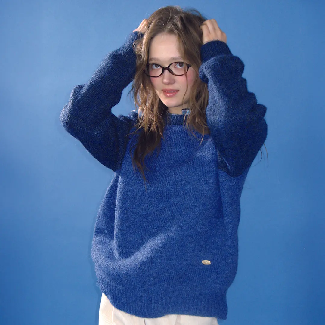 론론 WOOL RAGLAN KNIT BLUE NAVY 상품 이미지 2