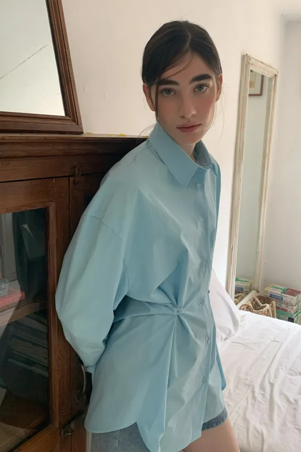 (시즌오프) Vila Shirts / Sky blue