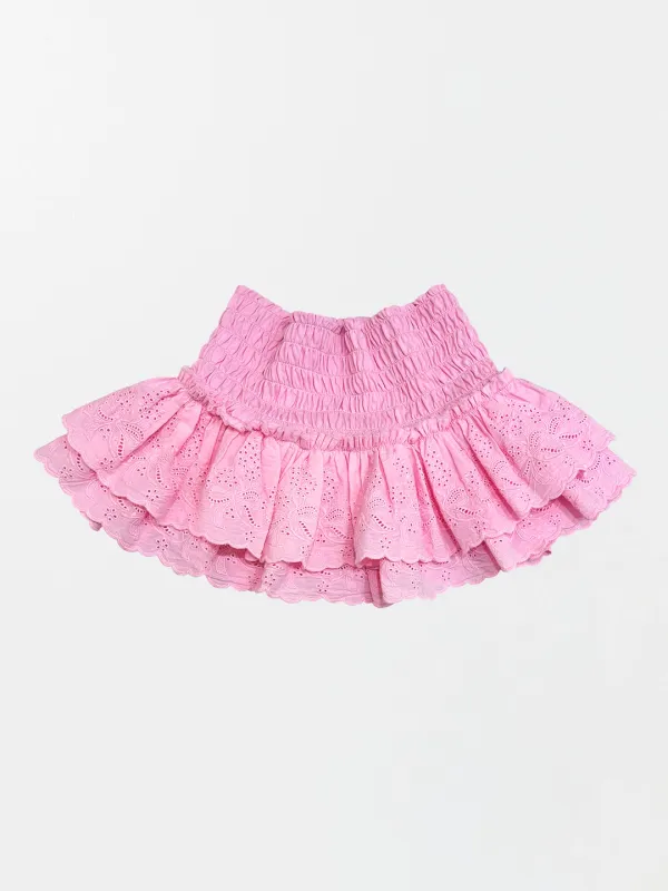 Eyelet Tutu Mini Skort Pink