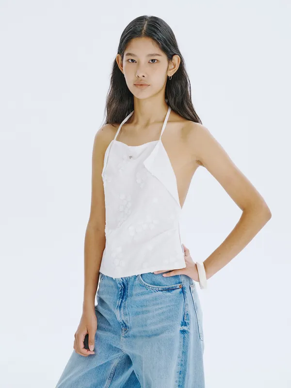 Square layered top_White