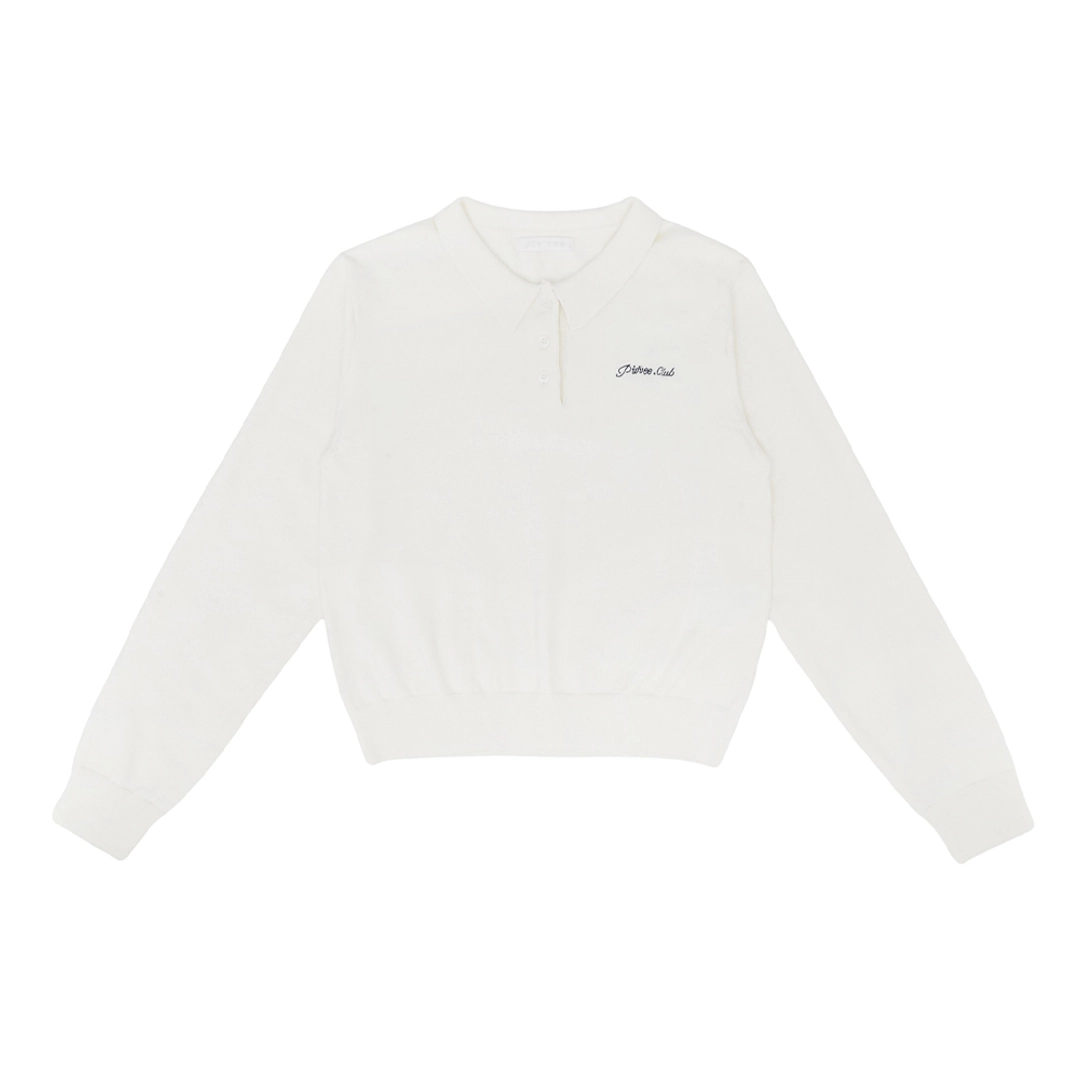 피브비 Cotton Cashmere Knit PK Shirt (cloud white) 상품 이미지 2