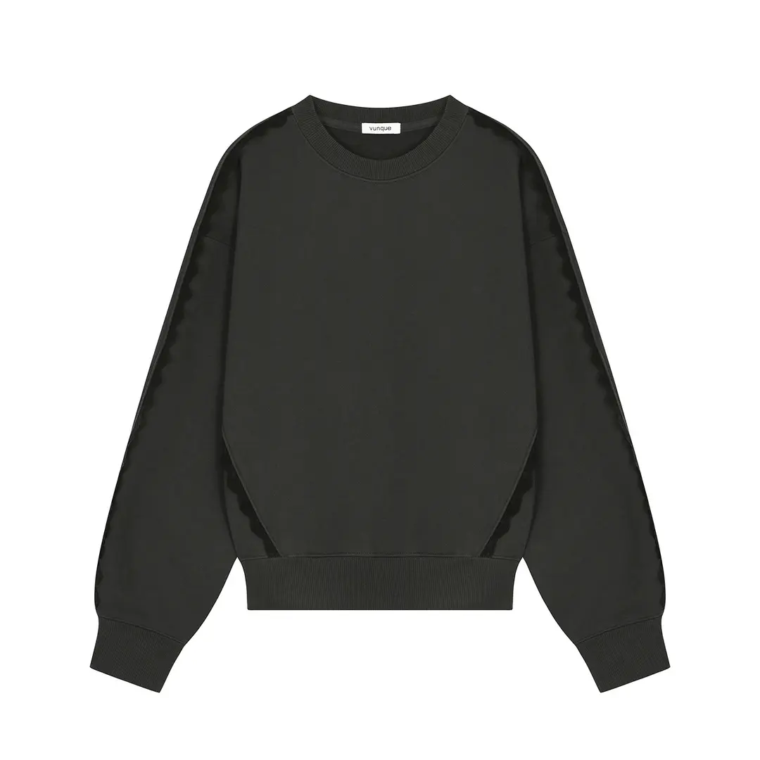 분크 [아울렛] Lace Edge Sweatshirt (레이스 엣지 스웻셔츠) Grey 상품 이미지 1
