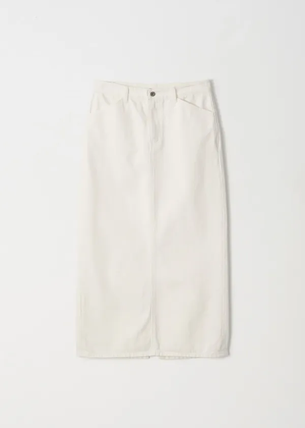 Denim Long Skirt_White