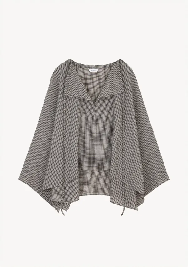 Edin Check Cape in Beige