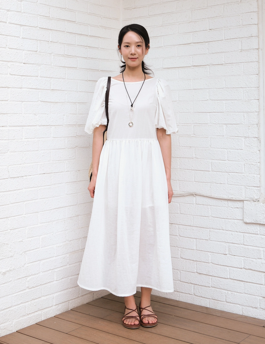 노미나떼 Claire Puff Dress (White) 상품 이미지 2
