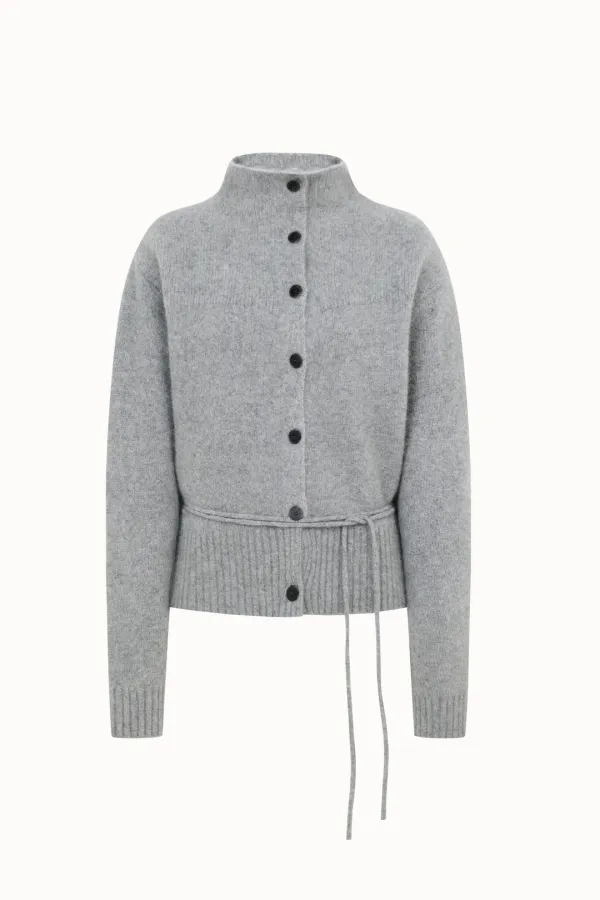 [2차 리오더]High Neck Button Raccoon Cardigan[LMBEWIKN298]-Gray