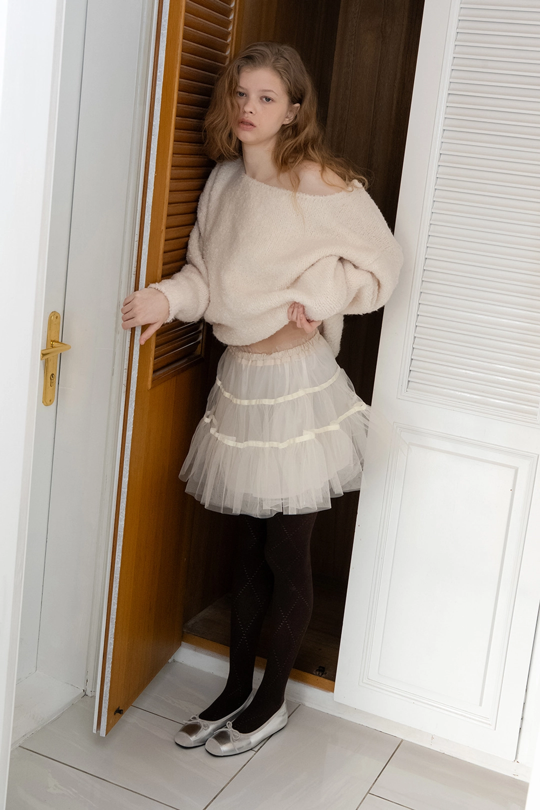 위드아웃썸머 Tutu shirring skirt_ivory 상품 이미지 2