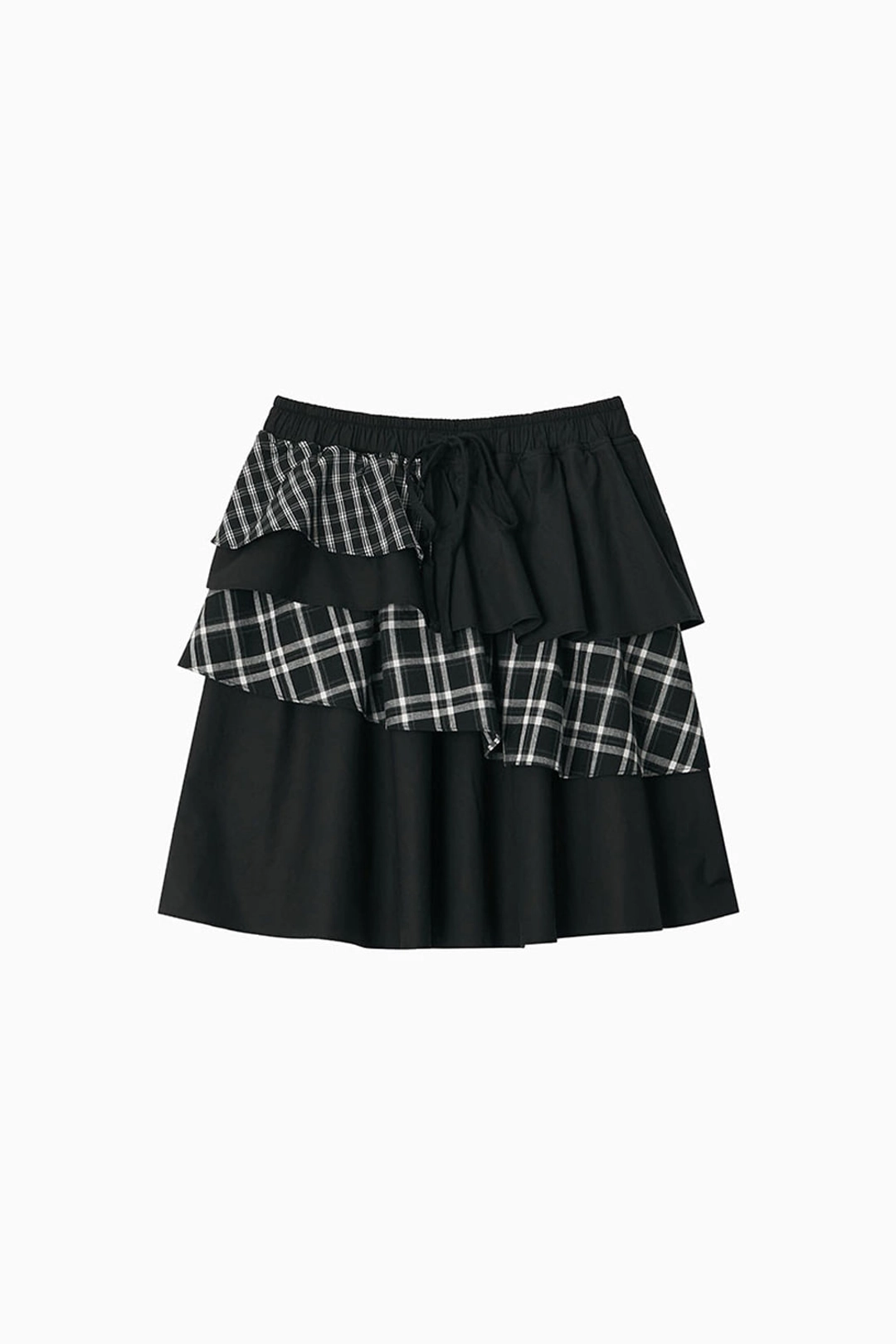 오헤시오 CANCAN LAYERED SKIRT, BLACK CHECK 상품 이미지 2