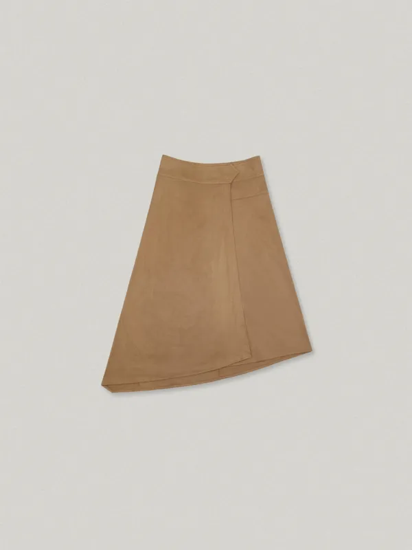 Mute Suede Unbalance Skirt - Camel뮤트 스웨이드 언발란스 스커트