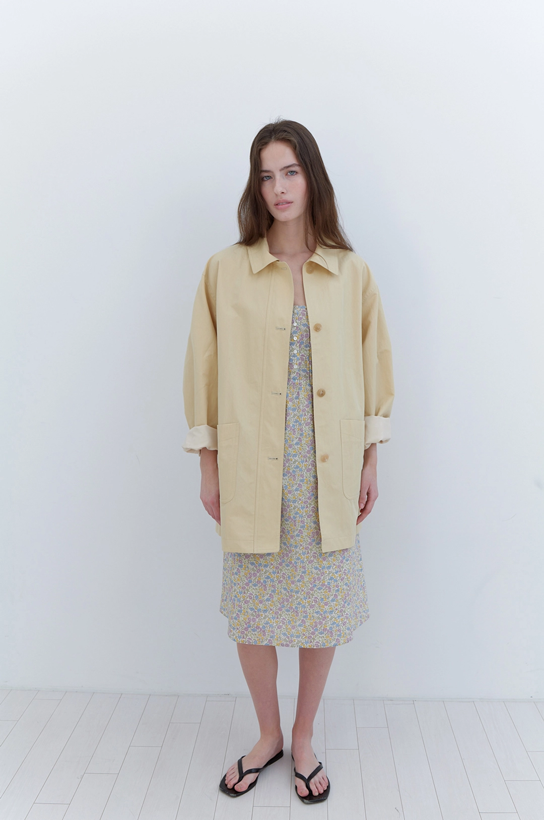 엘오61 City Half Trench Coat in Butter 상품 이미지 1