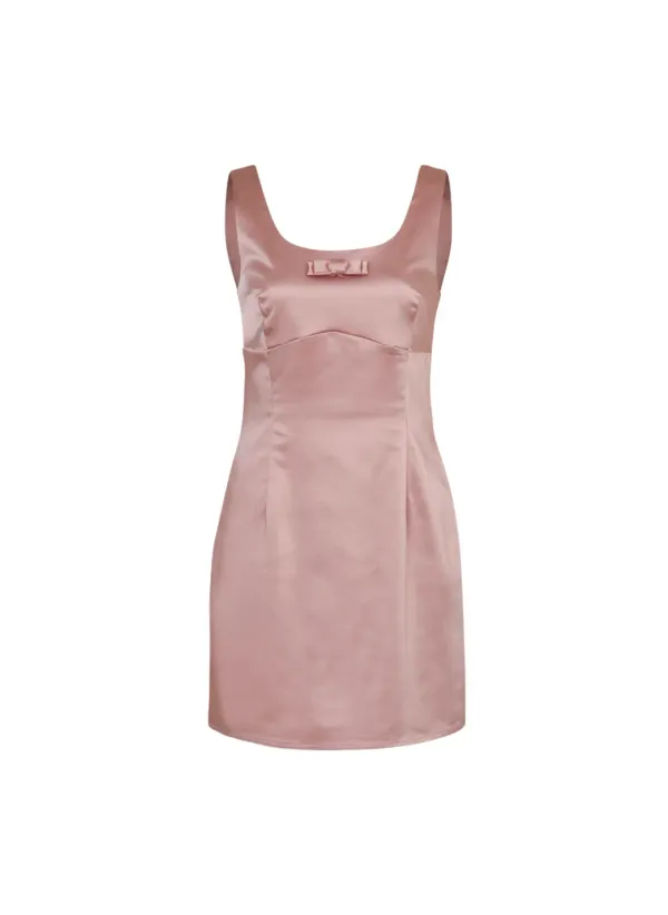 Prom Slim Satin Mini Dress (Pink)