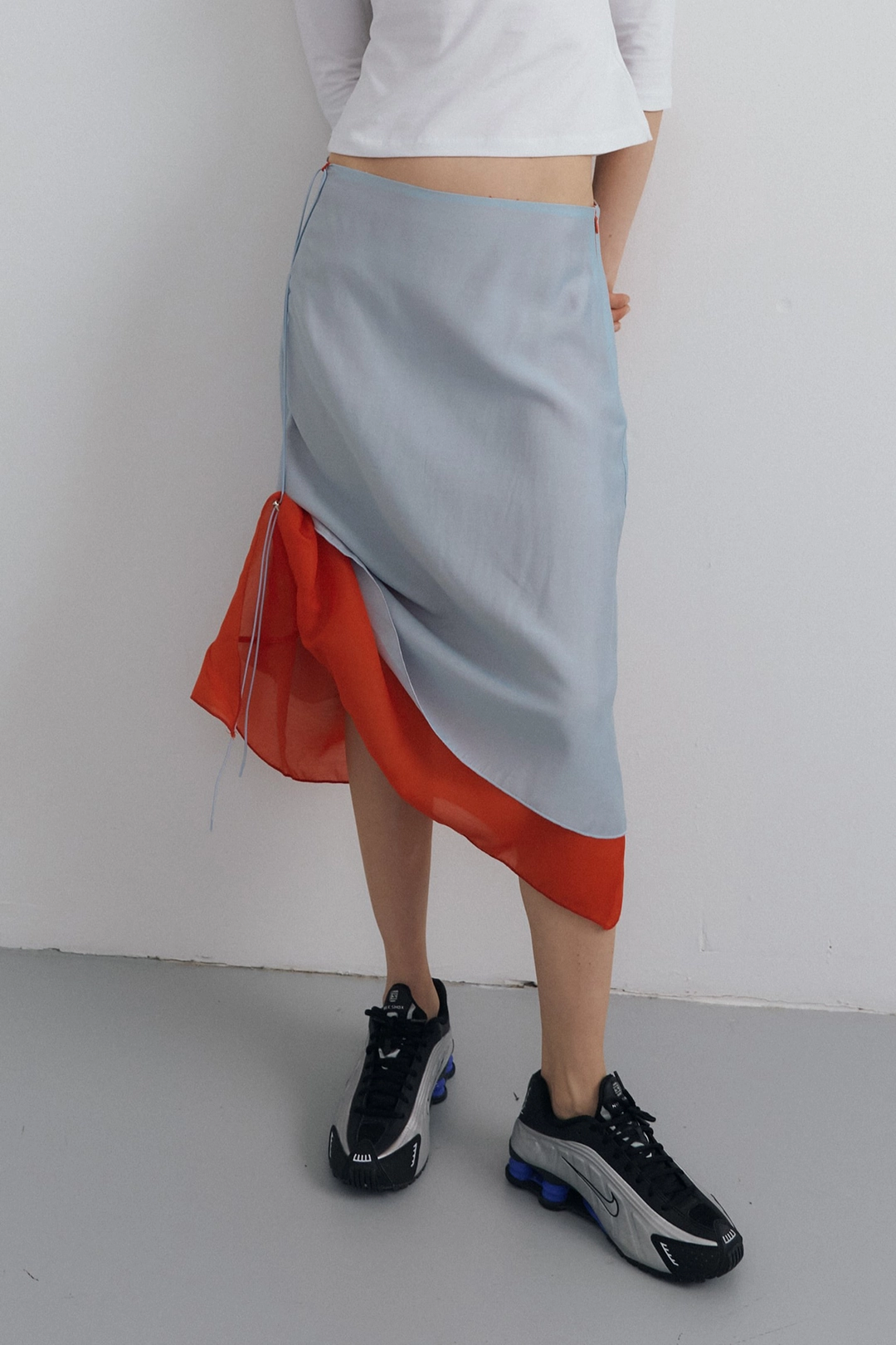 포지프레클즈 Shift Layer Skirt_Muted Sky 상품 이미지 1