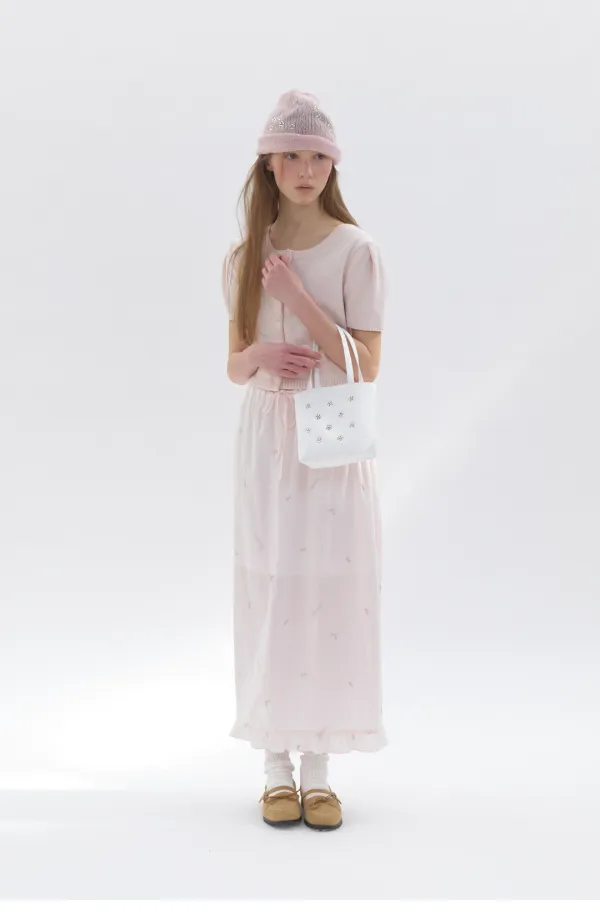 Silvery Long Skirt Pink (2nd)