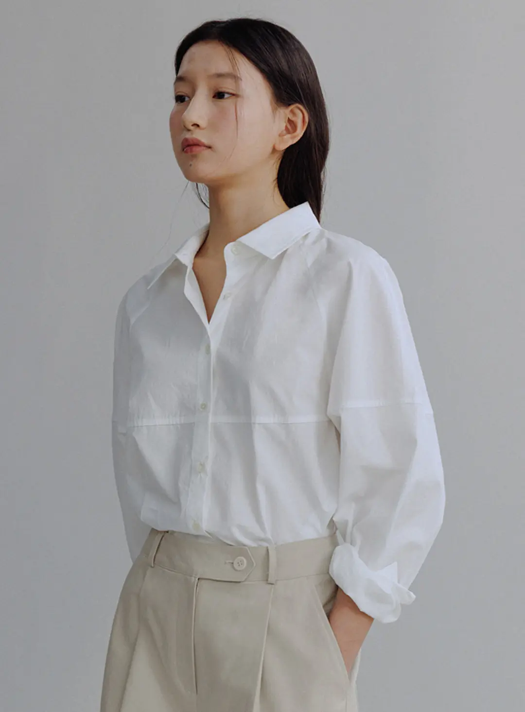 망고매니플리즈 FELIN COTTON SHIRT_IVORY 상품 이미지 2