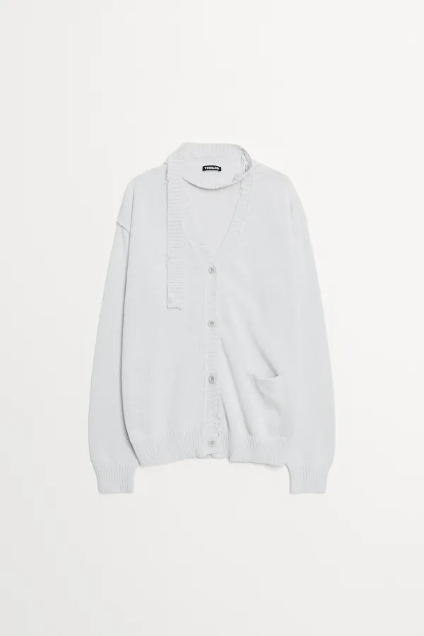 Ym Vintage Tie Cardigan pale gray